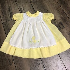 Vintage Polly Flinders Hand Smocked Baby Dress